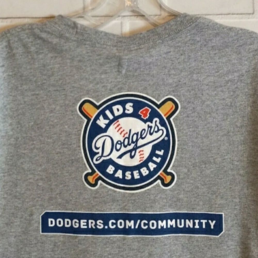New Los Angeles Let's Go Dodgers Men's Gray Short Sleeve MLB Baseball Shirt M - Picture 4 of 7